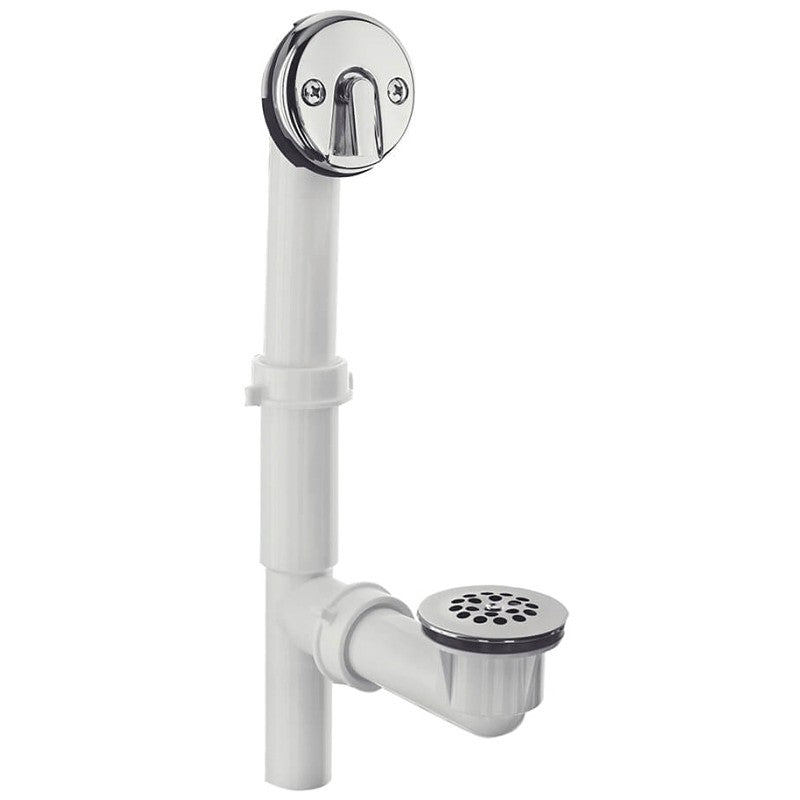 Danco 51932 Tub Drain Kit, Plastic, White, Chrome