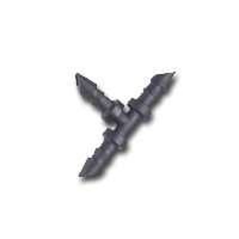 Raindrip R307CT Tubing Tee, 1/4 x 1/4 x 1/2 in Connection, Barb x Barb x Hose