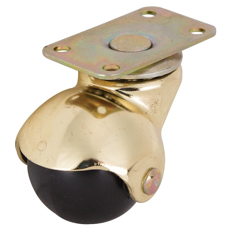 ProSource JC-E01-PS Ball Caster, 1-5/8 in Dia Wheel, 1-5/8 in W Wheel, PP Wheel, Black, 70 lb, Steel Housing Material