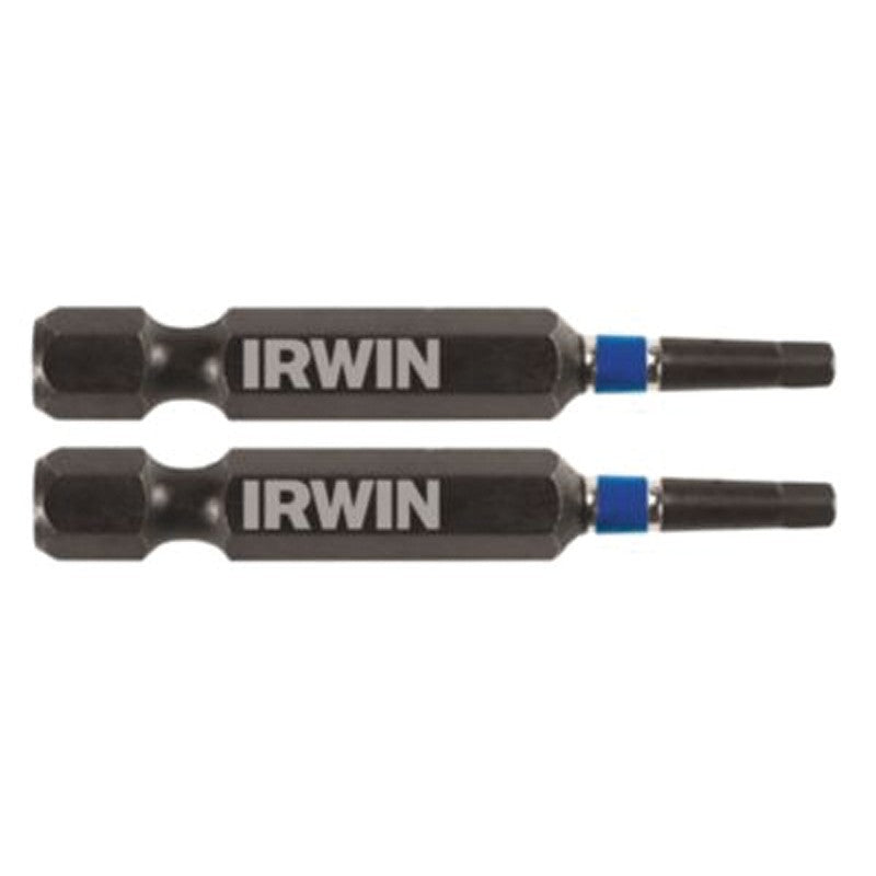 Irwin 1837468 Power Bit, #1 Drive, Square Recess Drive, 1/4 in Shank, Hex Shank, 2 in L, High-Grade S2 Tool Steel, 2/PK