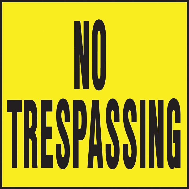 Hy-Ko YP-7 Novelty Lawn Sign, Square, NO TRESPASSING, Black Legend, Yellow Background, Plastic (Pack of 20)