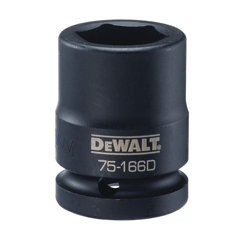 DEWALT DWMT75166OSP Impact Socket, 24 mm Socket, 5/8 in D Socket, 3/4 in Drive, 6-Point, CR-440 Steel, Black Oxide