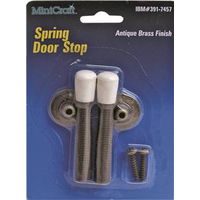 Maintenance Grade Spring Door Stop 3 Inch Antique Brass Pack Of 2