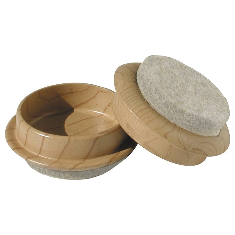 Shepherd Hardware 9363 Caster Cup, Round, 1-3/4 in L x 1-3/4 in W Dimensions, Felt Cloth, 4/PK