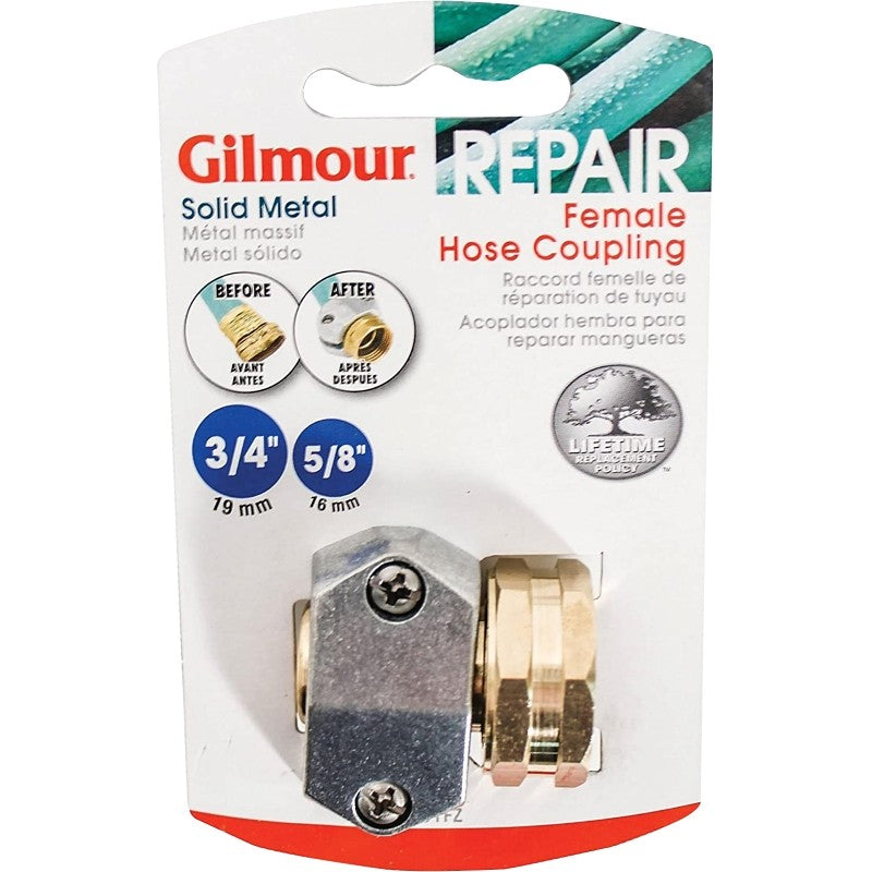 Gilmour 801014-1001 Hose Mender Coupler, Female, Zinc