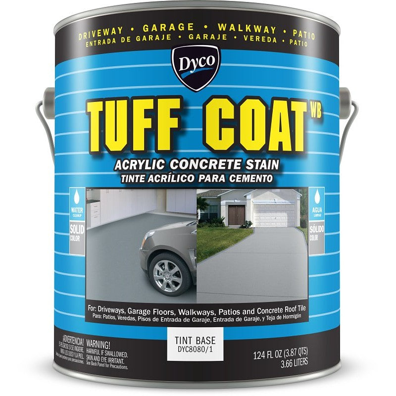 Dyco TUFF COAT DYC8080/1 Concrete Stain, Satin, White, Liquid, 1 gal