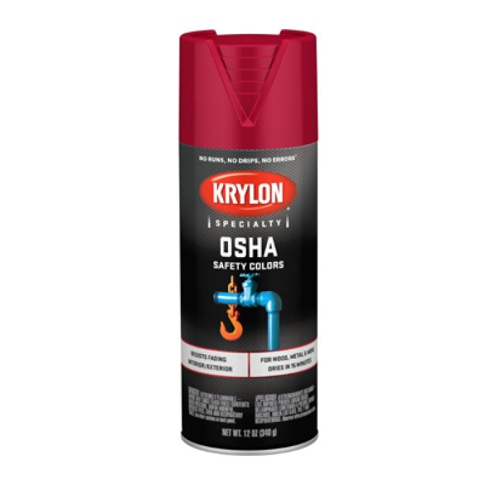 Krylon K02116777 Spray Paint, Gloss, Safety Red, 12 oz, Can