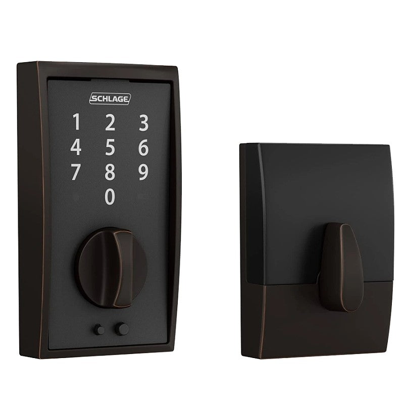 Schlage BE Series BE375 CEN 622 Electronic Deadbolt, 19 Number of User Codes, Matte, Residential, AAA Grade