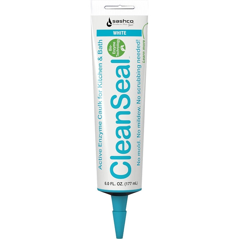 Sashco CleanSeal 11070 Caulk, White, 4 to 5 days Curing, 40 to 100 deg F, 6 oz, Tube