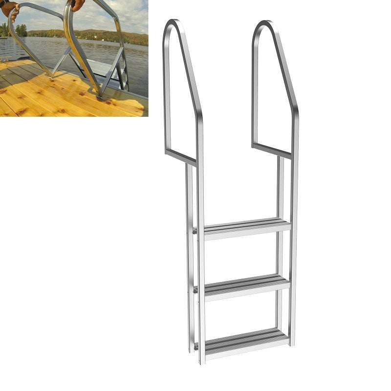 Multinautic 15012 Quick Release Dock Ladder, 35 in H, 250 lb, 3-Step, Aluminum