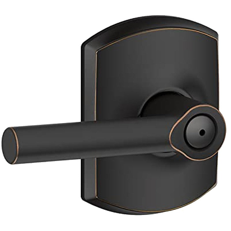 Schlage F Series F40V BRW 716 Privacy Lever, Mechanical Lock, Aged Bronze, Residential, 2 Grade