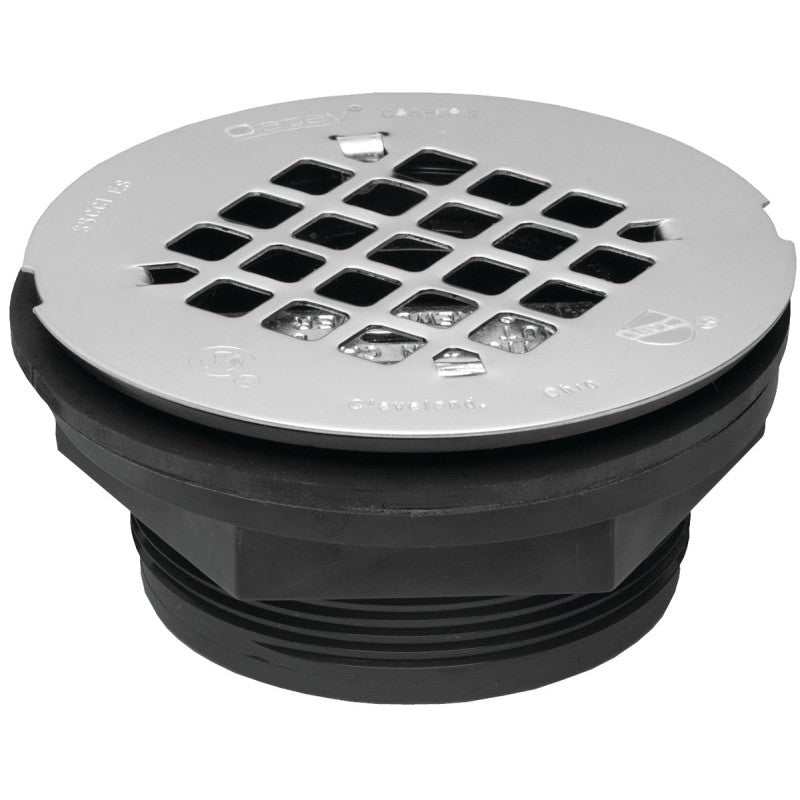 Oatey 42084 Shower Drain, ABS, Black, Specifications: Snap-In Cover Design, Round Shape, For: 2 in SCH 40 DWV Pipes