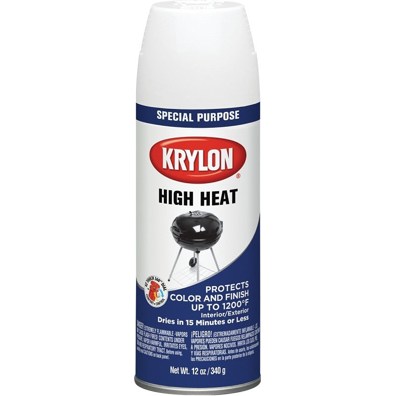 Krylon K01505777 Spray Paint, 12 oz Can, 20 sq-ft Coverage Area, Solvent Base, Flat, White
