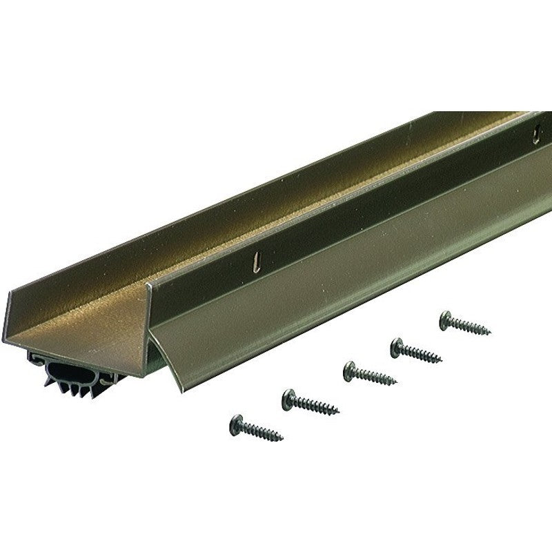 M-D 06197 Door Bottom with Drip Cap, 36 in L, 1-3/4 in W, 1-5/8 in H, Aluminum, Bronze