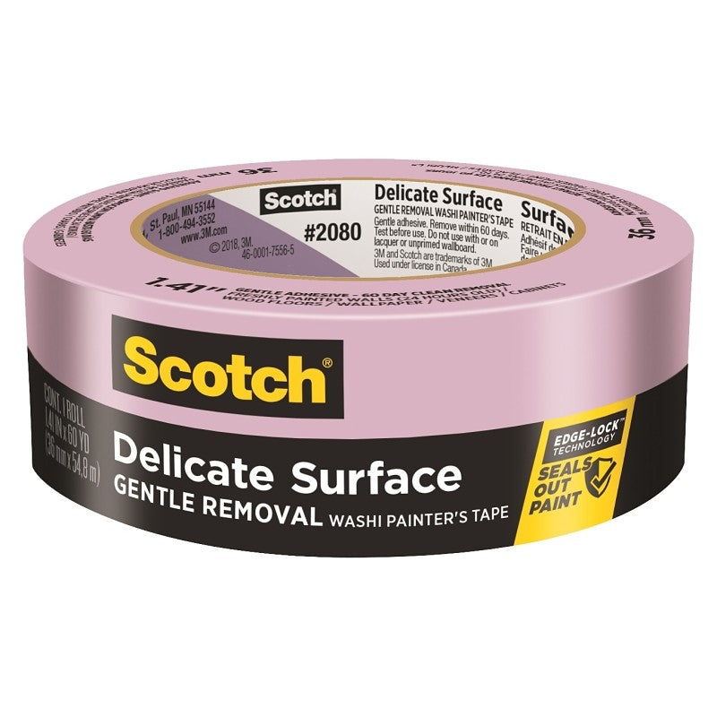 Scotch 2080-36EC Painter's Tape, 60 yd L, 1.41 in W, Purple