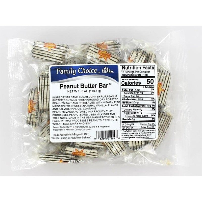 Family Choice 1099 Peanut Butter Bar, 6 oz (Pack of 12)