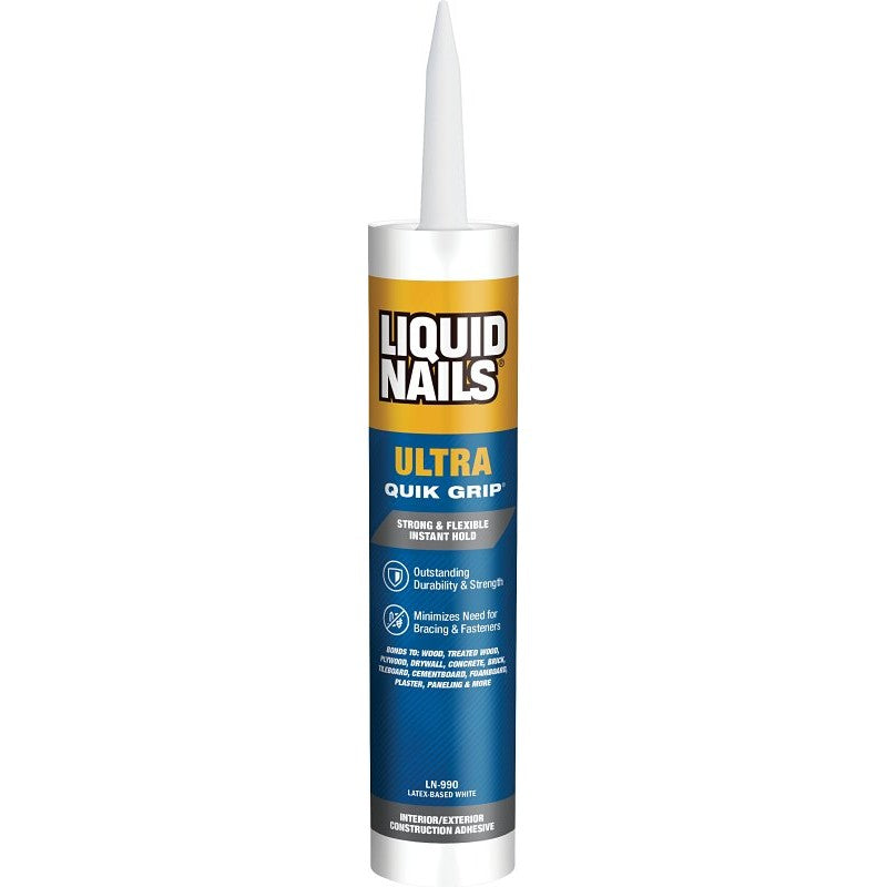 Liquid Nails LN-990 Construction Adhesive, White, 10 oz