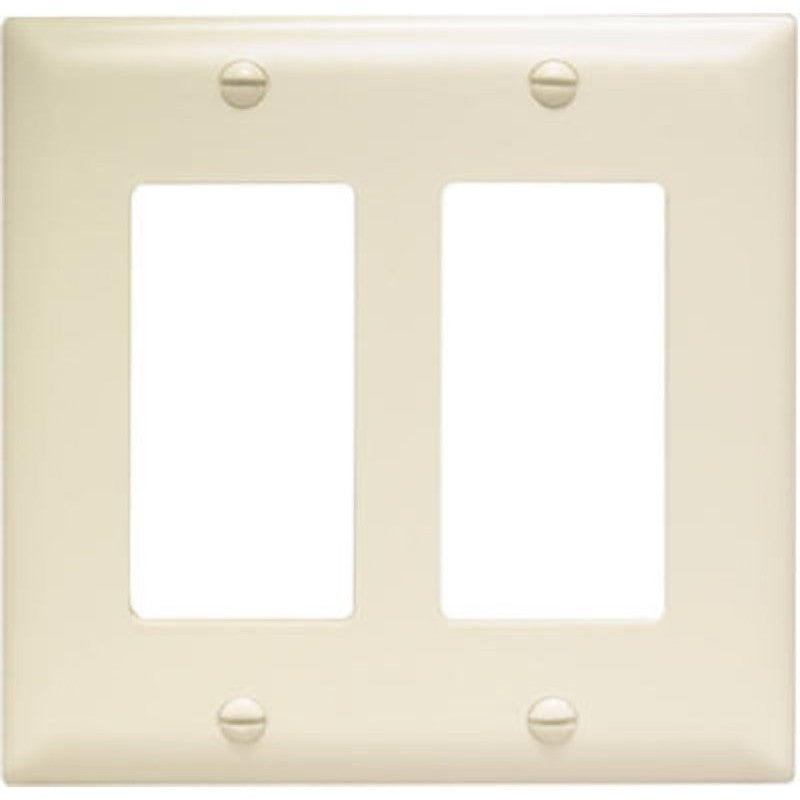 Legrand TradeMaster TP TP262LACC30 Wallplate, 4.6875 in L, 4-3/4 in W, 2 -Gang, Nylon, Light Almond