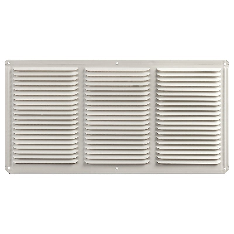 Master Flow EAC16X8W Undereave Vent, 8 in L, 16 in W, 65 sq-ft Net Free Ventilating Area, Aluminum, White (Pack of 36)