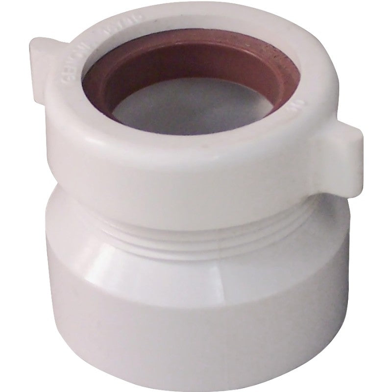 Canplas 192859A Trap Pipe Adapter, 1-1/2 x 1-1/4 x 1-1/2 in, MNPT x Hub, PVC, White
