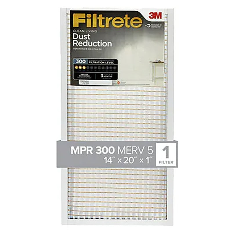 Filtrete 305-4 Air Filter, 20 in L, 14 in W, 5 MERV, 300 MPR, For: Air Conditioner, Furnace and HVAC System (Pack of 4)