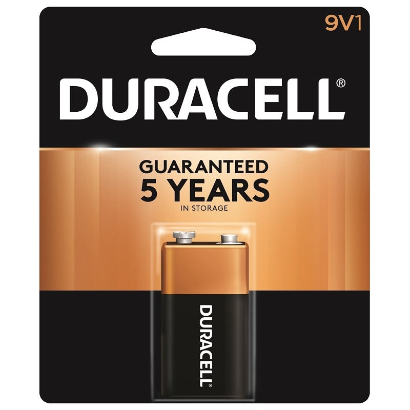 Duracell MN1604B1Z Battery, 9 V Battery, Alkaline, Manganese Dioxide, Rechargeable: No