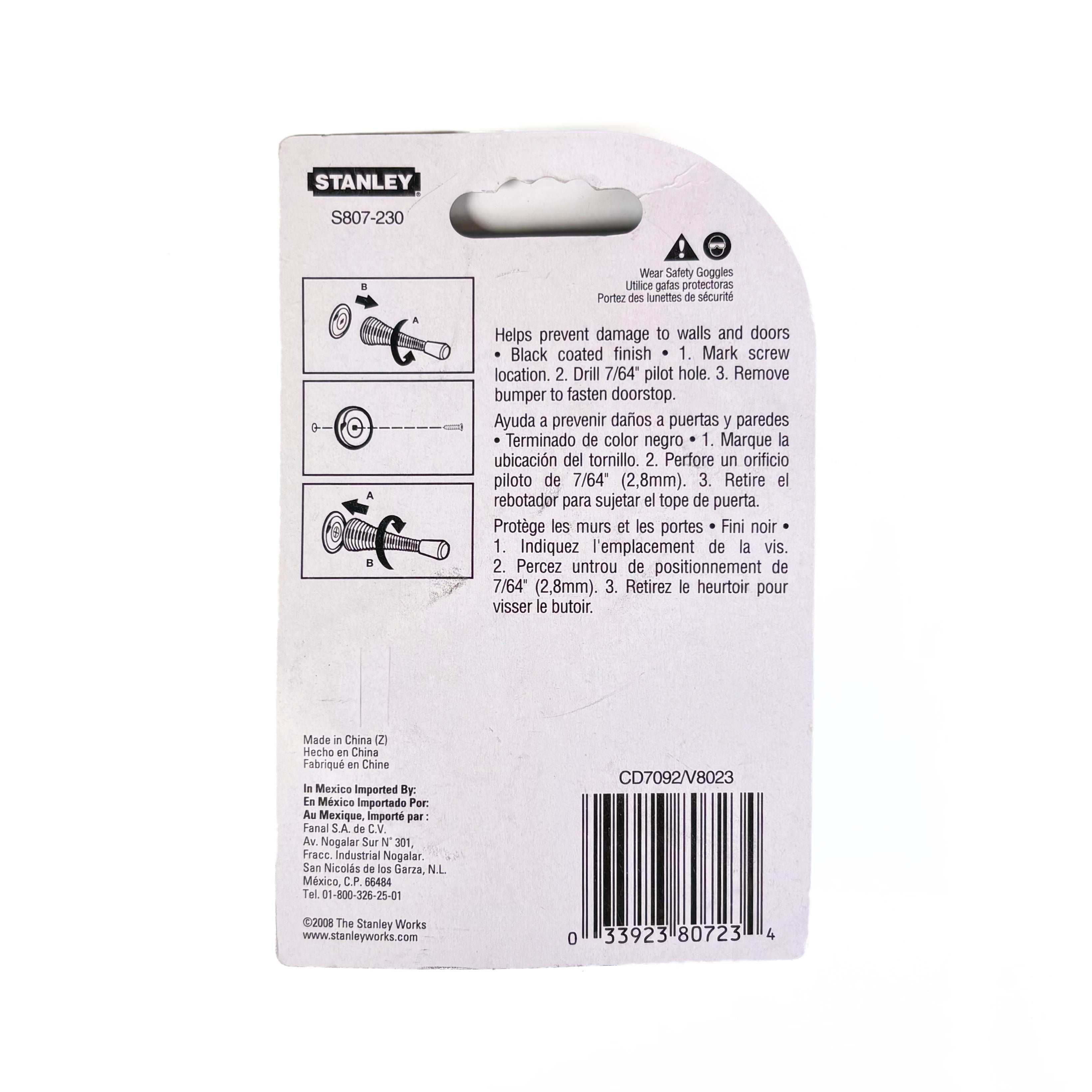 Heavy Duty Spring Door Stop 3 Inch Black