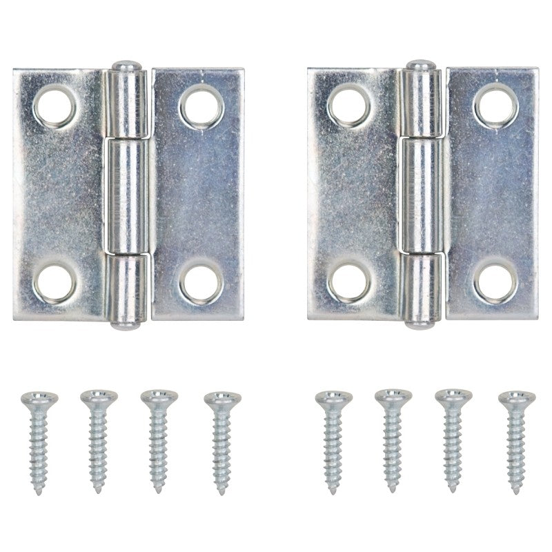 ProSource LR-048-PS Cabinet Hinge, Steel, Zinc, Fixed Pin, 180 deg Range of Motion, Full Mortise Mounting, 7 (Pair) lb