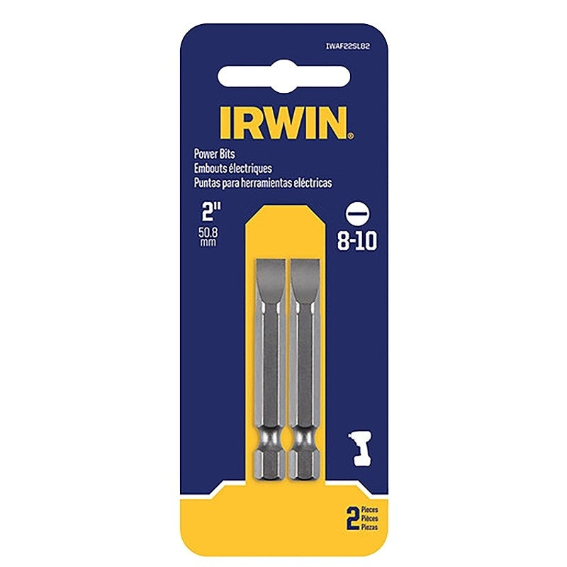 Irwin IWAF22SL682 Power Bit, #6 to 8 Drive, Slotted Drive, 1/4 in Shank, Hex Shank, 1-15/16 in L