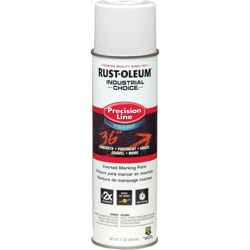 Rust-Oleum 203039 Inverted Marking Spray Paint, Water Base, <5 min Drying, White, 17 oz Can