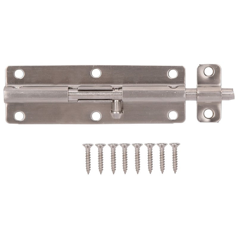 ProSource SS-B06-PS Barrel Bolt, 0.31 Dia in Bolt Head, 6 in L Bolt, Stainless Steel, Stainless Steel