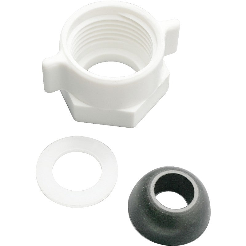 Plumb Pak PP835-49 Ballcock Coupling Nut with Cone Washer, 5/8 in, Plastic, 1/CD