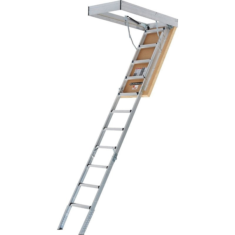 Louisville Fire-Rated Energy Efficient Series AL3040MG-R10FT Attic Ladder, 7 ft 8 in to 10 ft 3 in H Ceiling, 11-Step