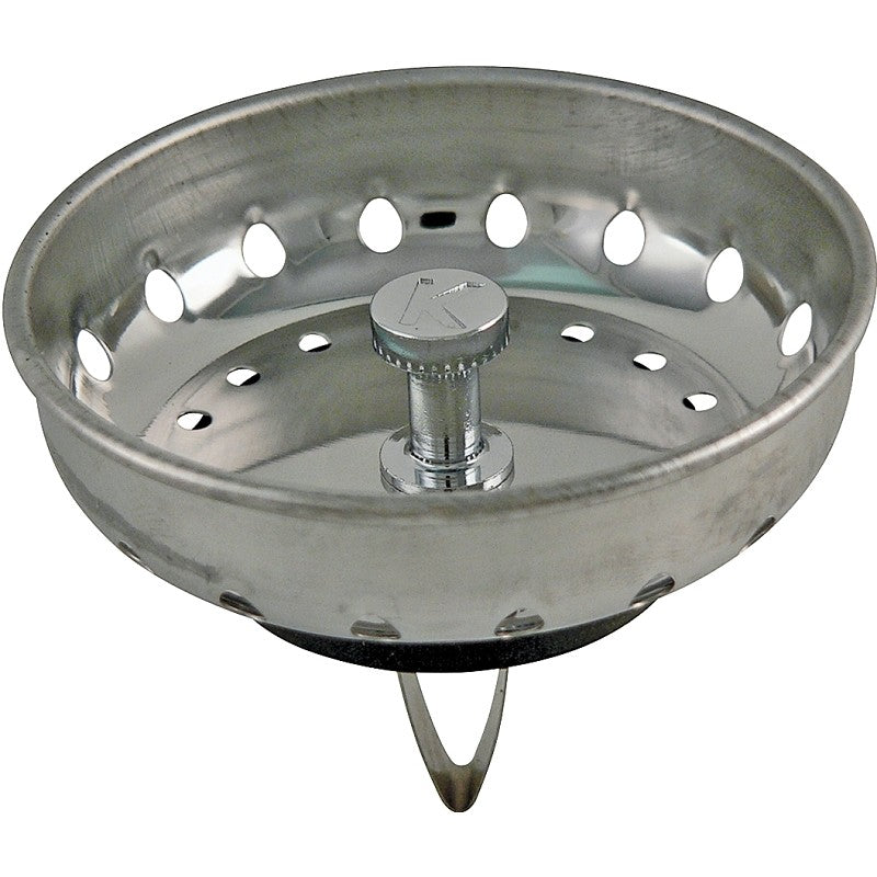 Plumb Pak PP820-50 Basket Strainer with Spring Style Post, 3.15 in Dia, Stainless Steel, For: Sink