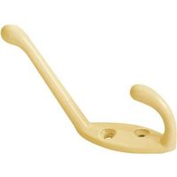 Coat and Hat Hook With Contoured Tips Polished Brass