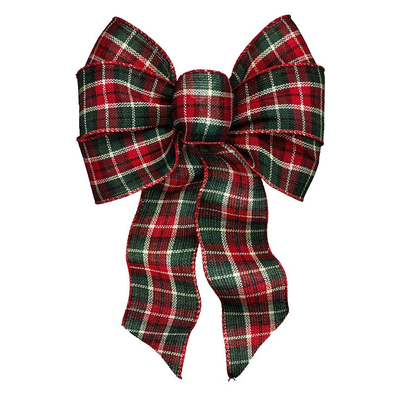 Holidaytrims 6126 Deluxe Bow, Cheer Plaid Design, Fabric (Pack of 12)