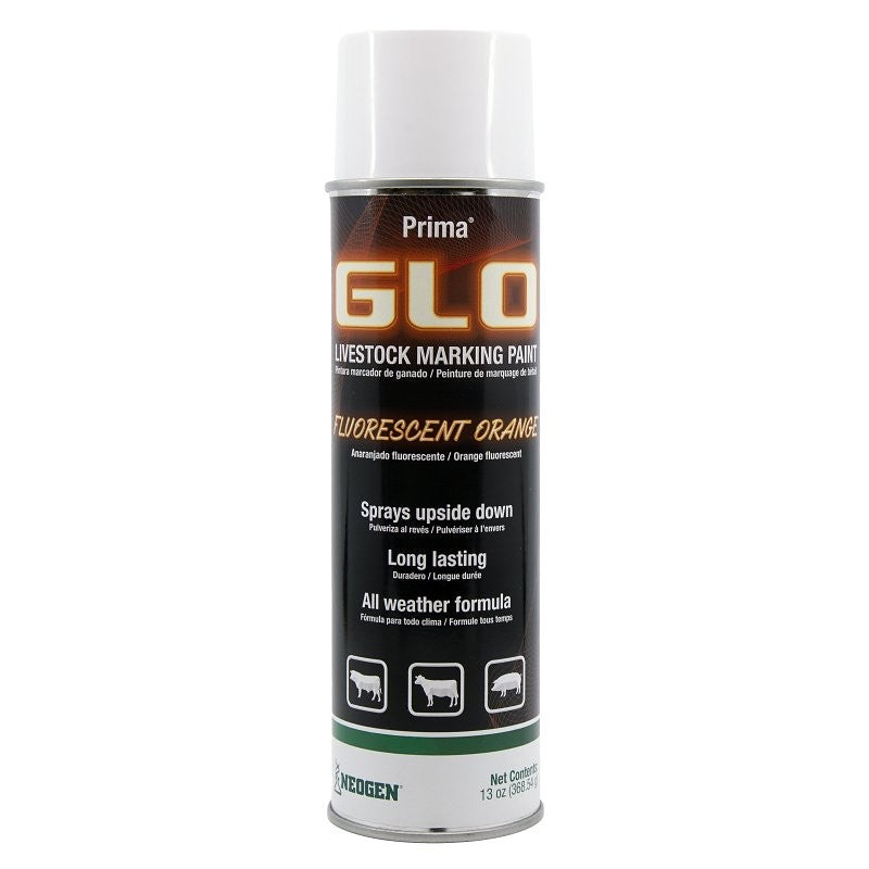 Neogen Ideal Prima 043-338389 Spray-On Glo Livestock Mark Paint, Orange, 12, Case