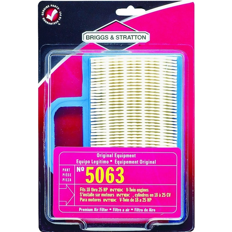 Briggs & Stratton 5063K Air Filter with Pre-Cleaner, Paper Filter Media, For: 18 to 26 Gross hp Intek V-Twin Engine