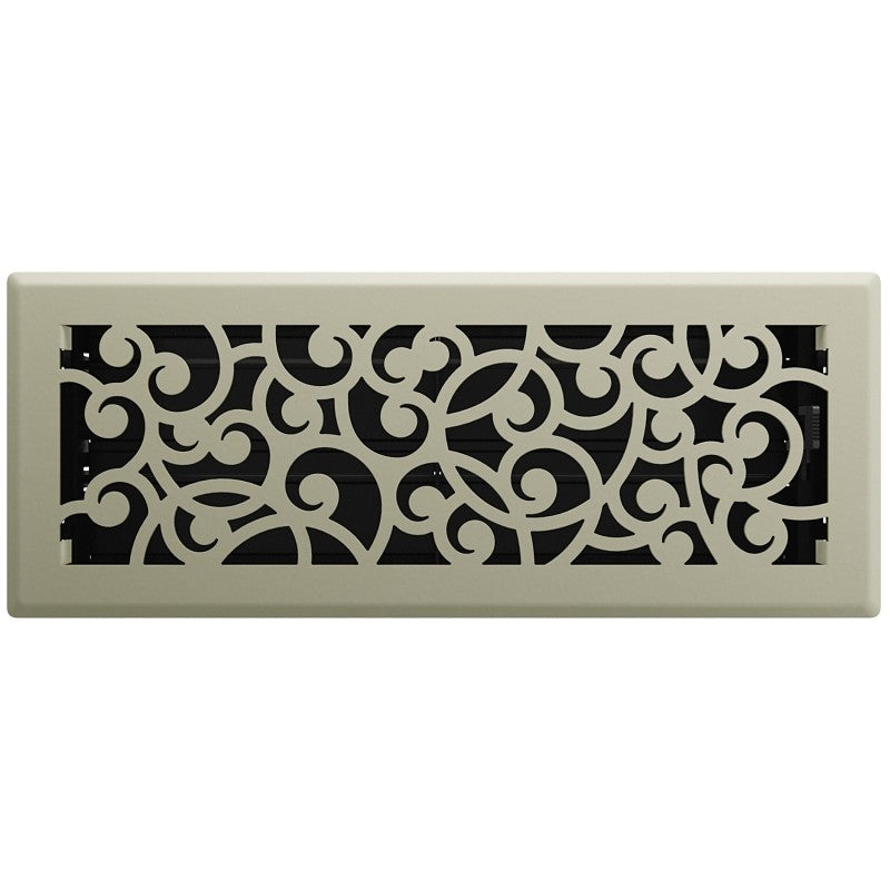 Imperial RG3455 Floor Register, 4 in H Duct Opening, Polystyrene, Satin Nickel