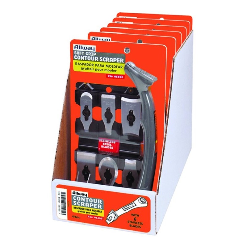 ALLWAY CS6 Contour Scraper Set, Stainless Steel Blade