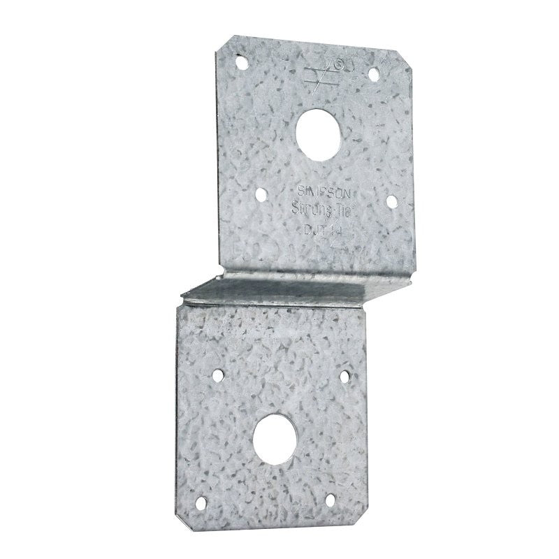 Simpson Strong-Tie DJT DJT14Z Deck Joist Tie, 3 in W, Steel, ZMAX, Fastening Method: Bolt, Nail (Pack of 25)