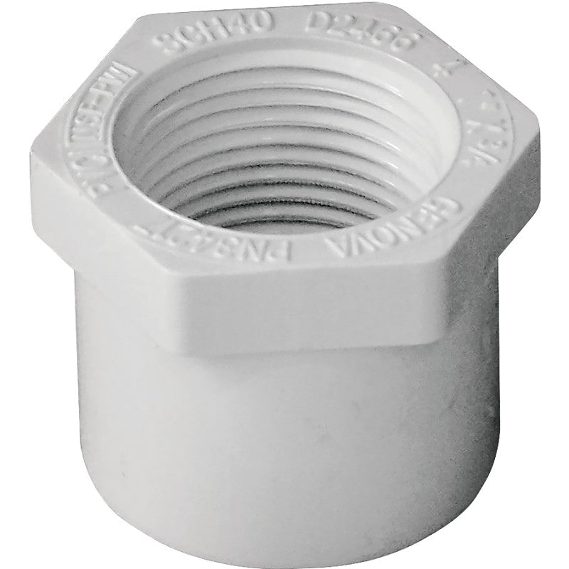 IPEX 435725 Reducing Bushing, 1 x 3/4 in, Socket x FPT, PVC, SCH 40 Schedule