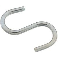 Heavy Open S Hook 1 Inch Zinc Plated Steel 6 Pack