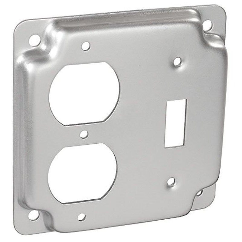 Southwire G1941-UPC Box Cover, 1/2 in L, 4 in W, Square, 2-Gang, Steel, Silver, Galvanized