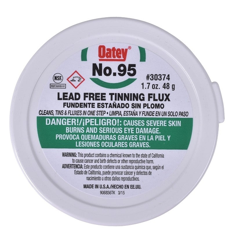 Oatey 30374 Tinning Flux, 1.7 oz, Paste, Yellow