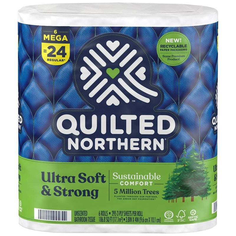 Quilted Northern 94429 Bathroom Tissue, 2-Ply, Paper (Pack of 6)