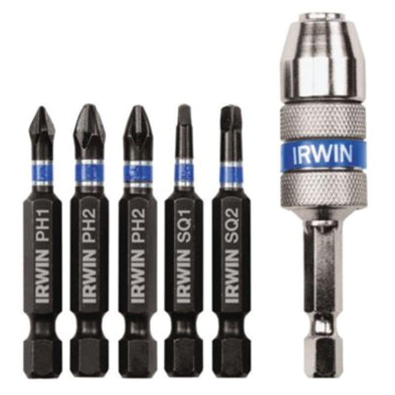 Irwin 1840313 Drive Guide Set, 6-Piece, Quick-Change, Steel, Black Oxide