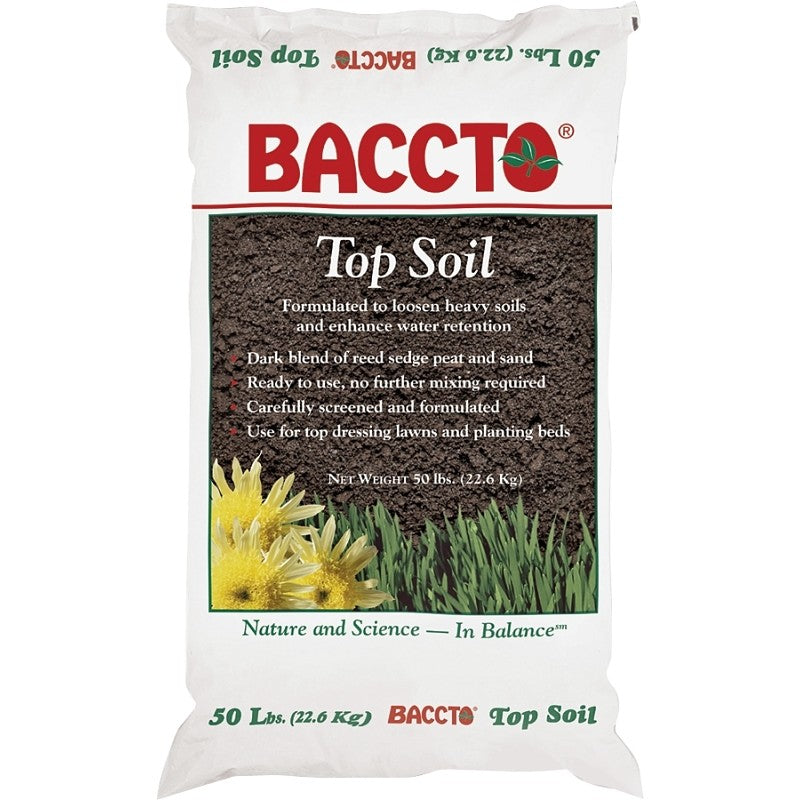 Baccto 1550P Top Soil, Fibrous with Granular Texture, 50 lb, Bag