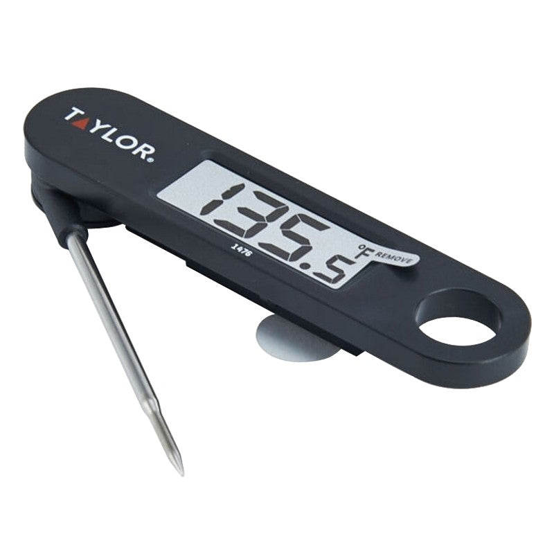 Taylor 1476 Probe Thermometer,-40 to 230 deg C, LCD Display, Black