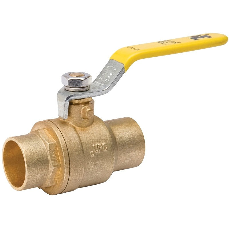 B & K 107-844NL Ball Valve, 3/4 in Connection, Compression, 600/150 psi Pressure, Manual Actuator, Brass Body